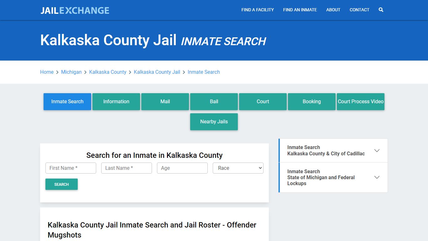 Kalkaska County Jail, MI Inmate Search: Roster & Mugshots