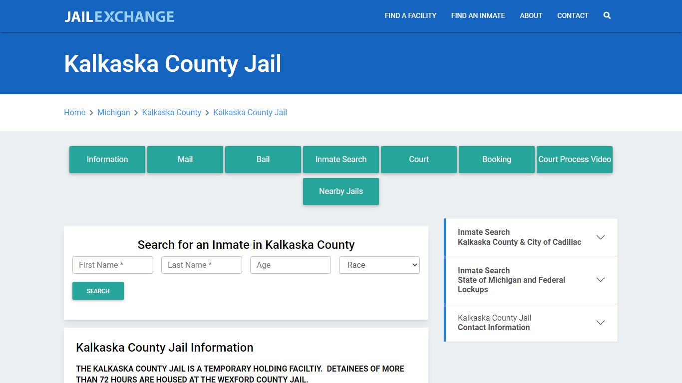 Kalkaska County Jail Roster Lookup, MI, Inmate Search